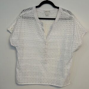 Coldwater Creek Ivory Eyelet Blouse